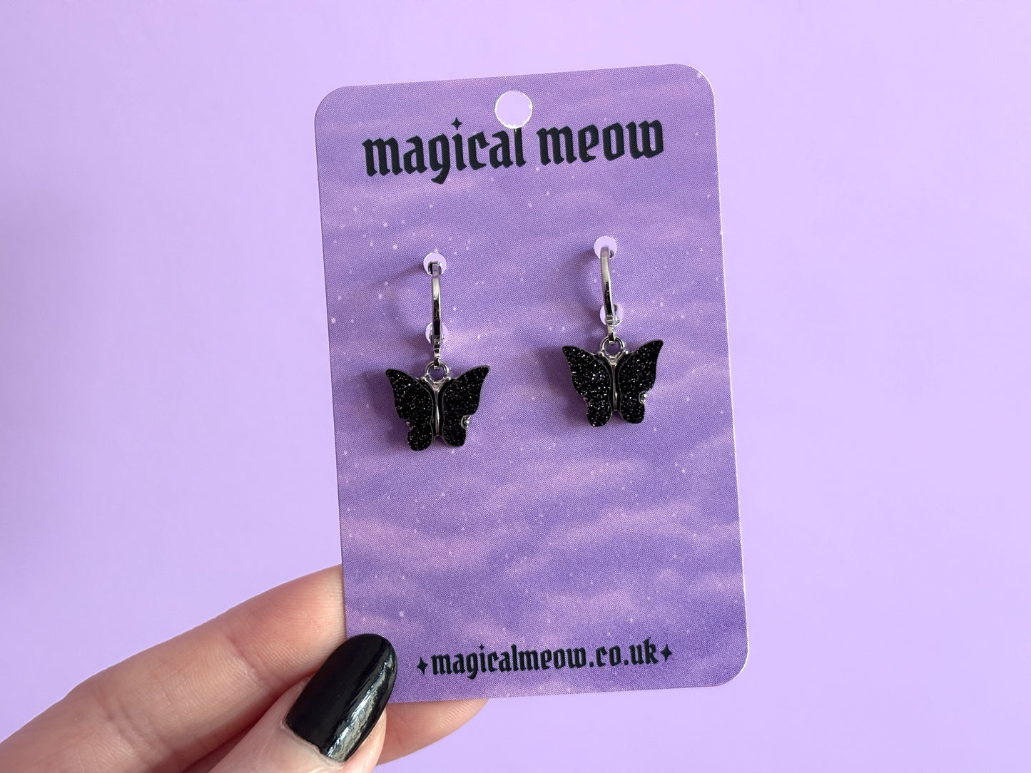 FLUTTER NOIR - Black Butterfly Earrings