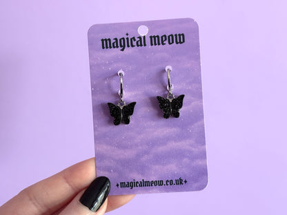 FLUTTER NOIR - Black Butterfly Earrings