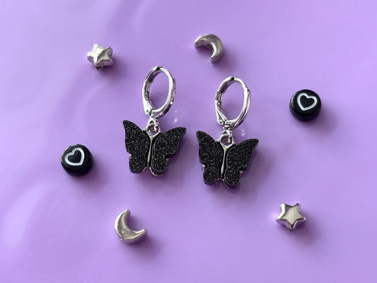 FLUTTER NOIR - Black Butterfly Earrings