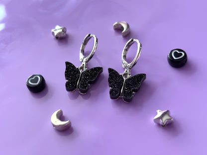 FLUTTER NOIR - Black Butterfly Earrings