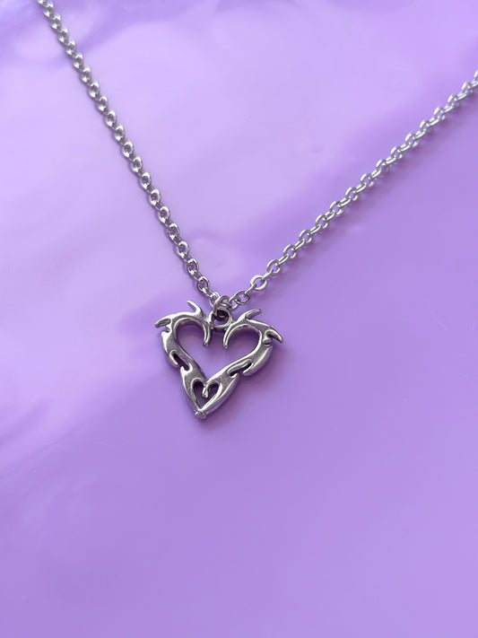 FLAME HEART - Charm Necklace