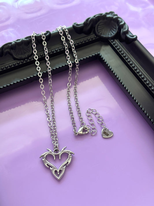 FLAME HEART - Charm Necklace