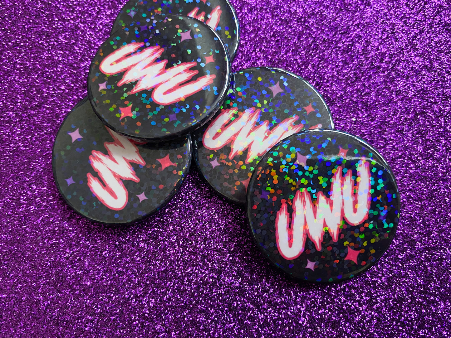 UWU [Edgy] - Holographic Pin Badge