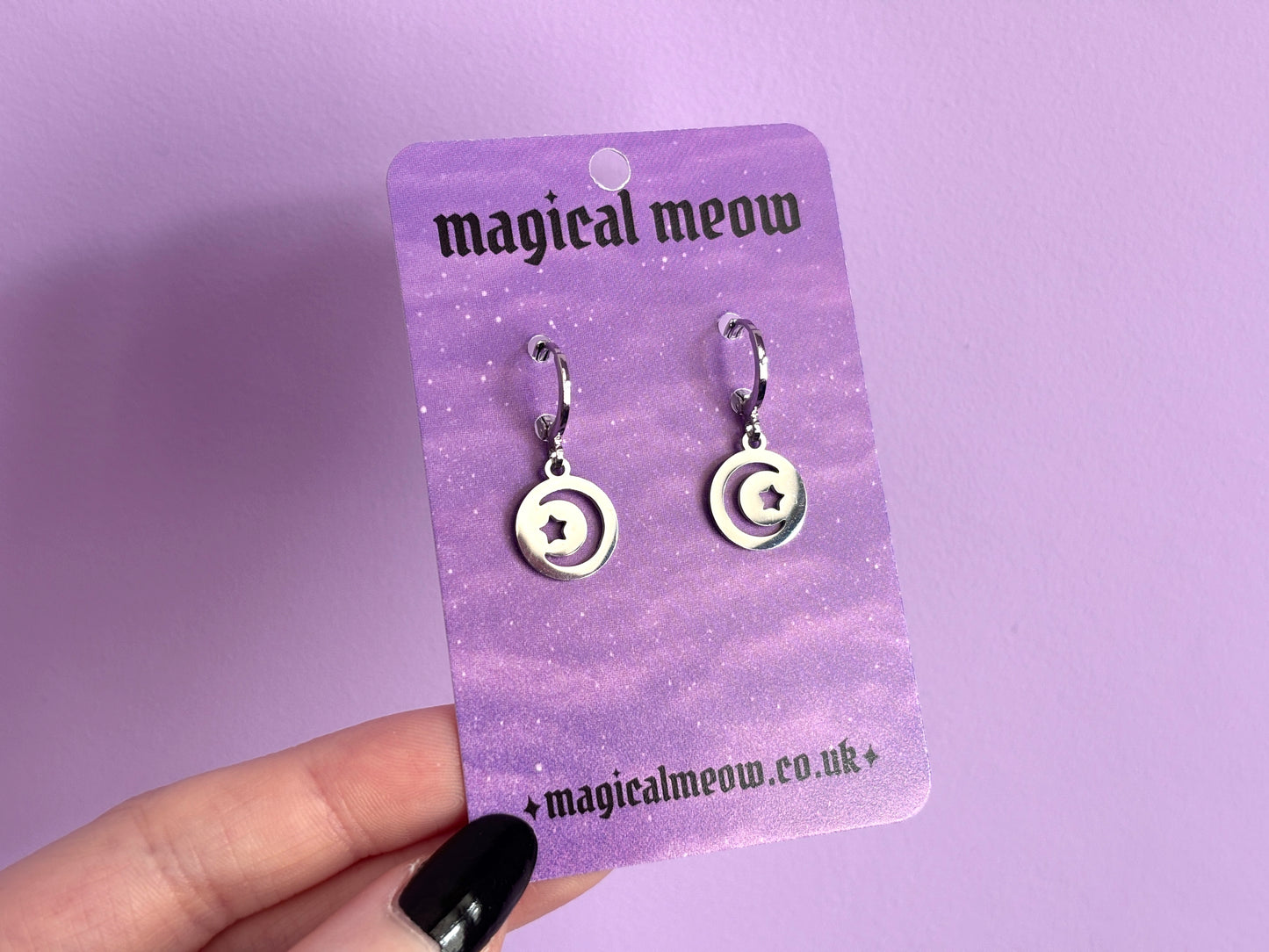 CRESCENT STAR - Dainty Moon Earrings