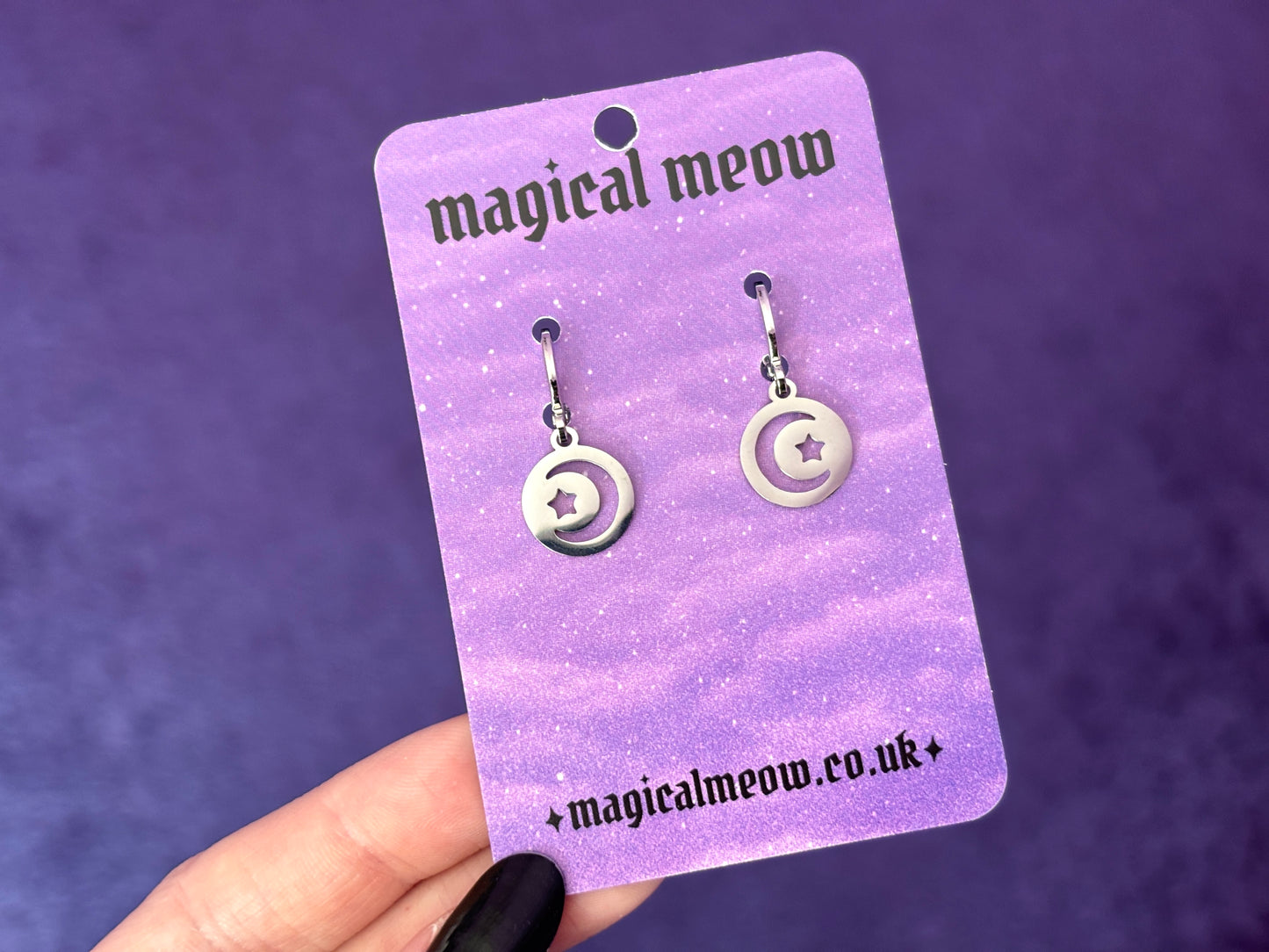 CRESCENT STAR - Dainty Moon Earrings