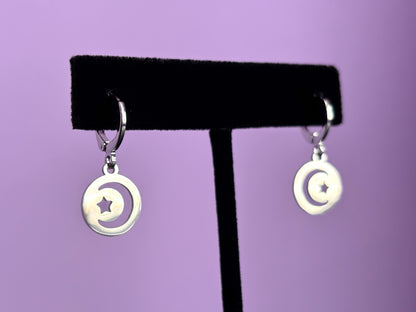 CRESCENT STAR - Dainty Moon Earrings