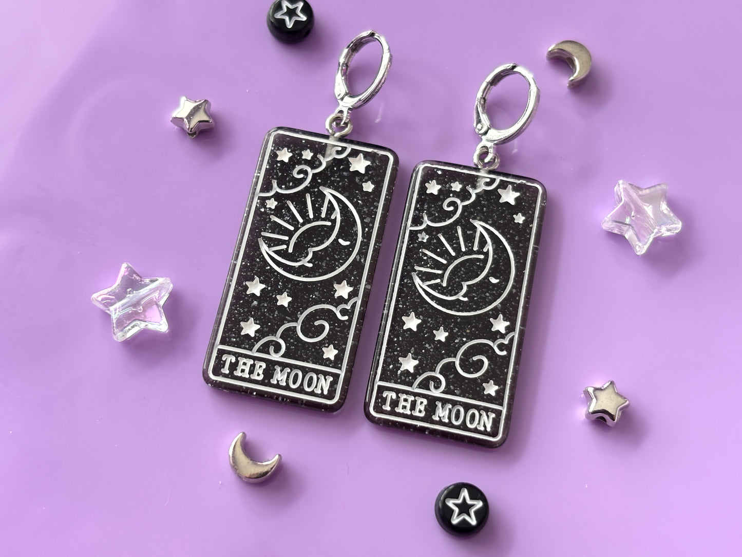 THE MOON - Resin Tarot Earrings