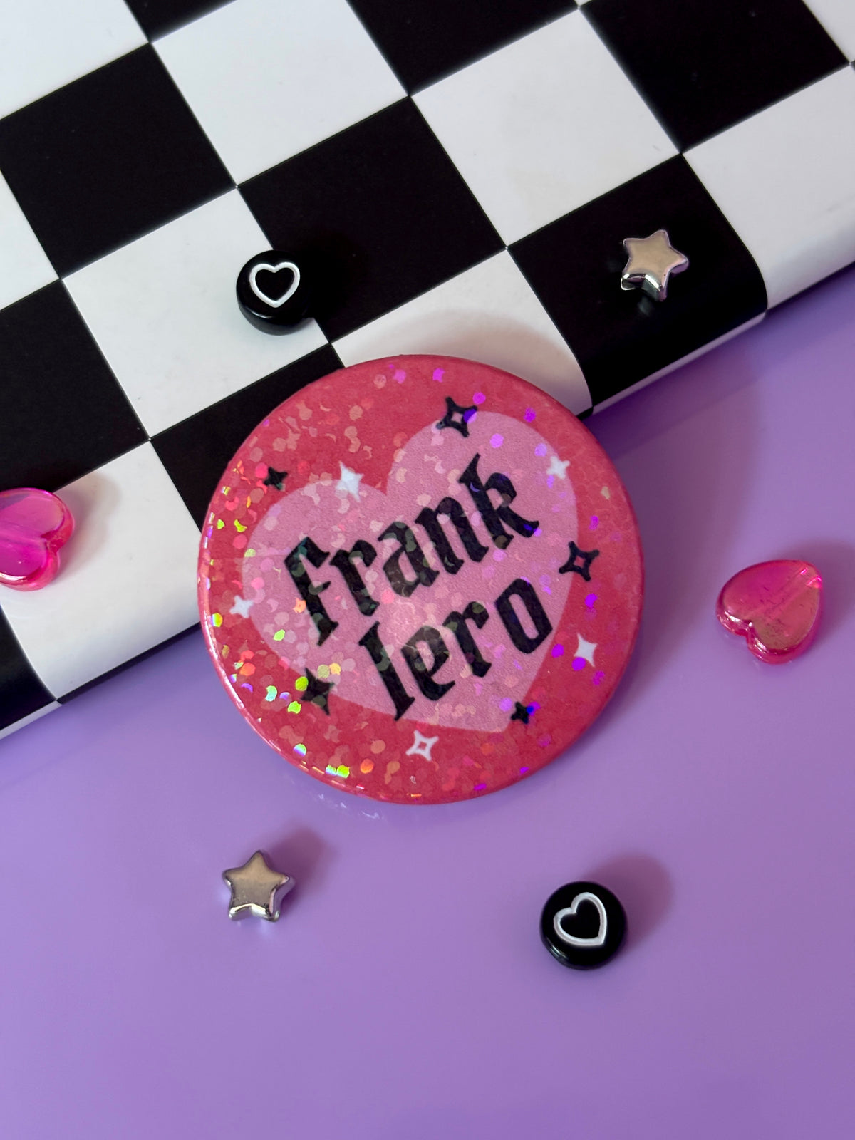 FRANK IERO - MCR Holographic Pin Badge